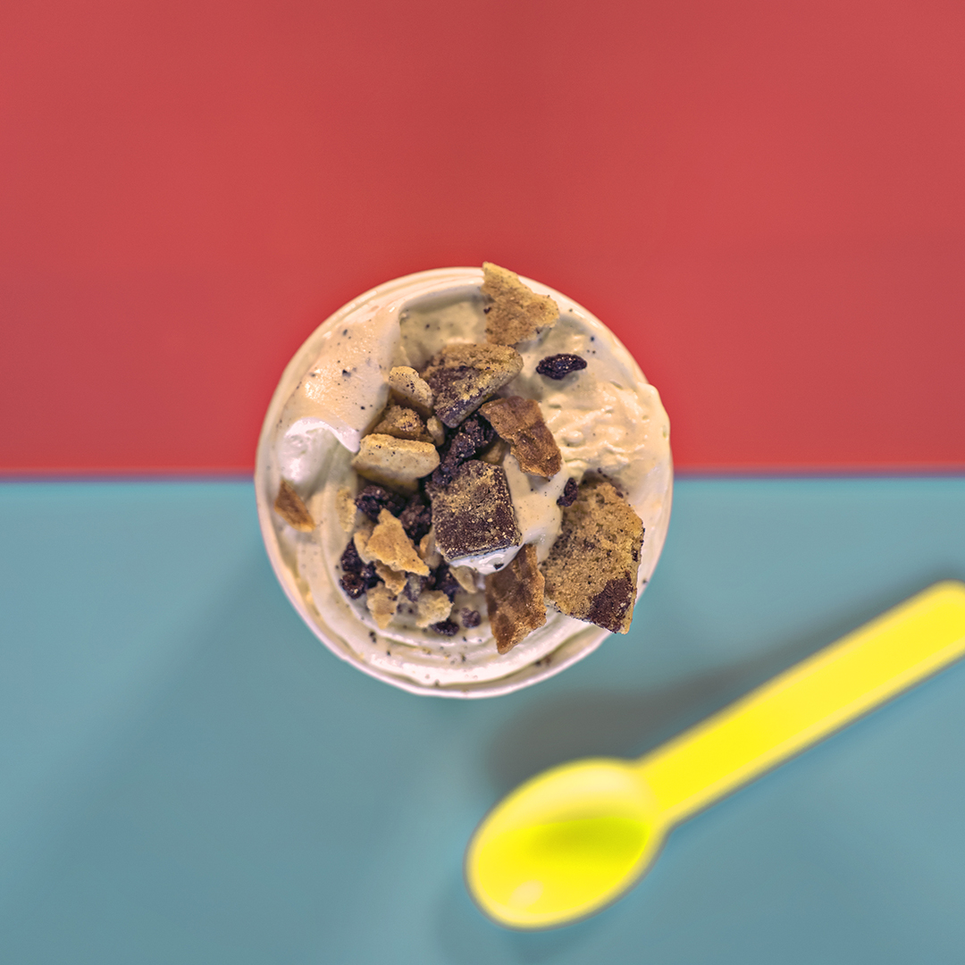 Churned Up: Cookie Monsta - Vanilla ice cream mixed with cookie bits